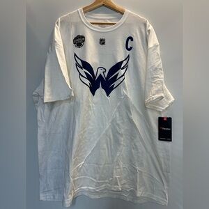 White and navy Washington Capitals Ovechkin #8 tshirt 
Size: 4XL